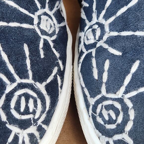 Free People Blue Gansvoort Embroidered Suede Hi Top Moccasin Sneaker Women’s 6 - Picture 6 of 15